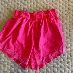 Hot pink athletic shorts